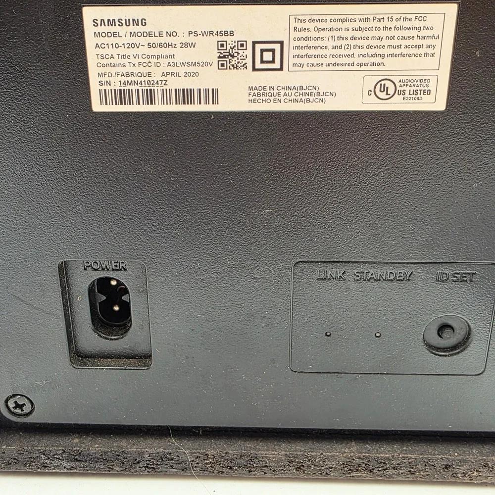 Samsung PS-WR45BB Wireless Subwoofer Black with New 10ft Power Cord 28W 2020‎